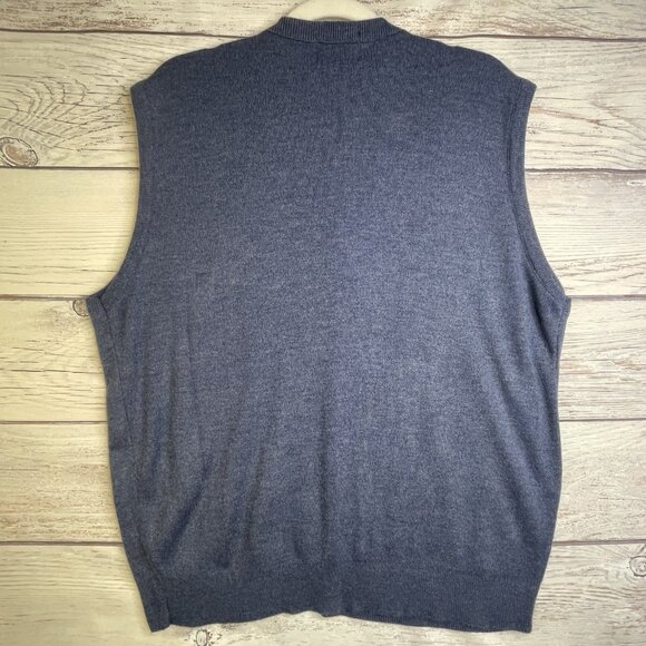 Vintage TownCraft V Neck Knit Pullover Sweater Vest XXL Mens BlueMade in USA‎ - Picture 4 of 9